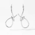 Orecchini a perno minimalisti a nodo in argento lucido acciaio inossidabile - Nodo Intrecciato Largo (D2819) / Argento