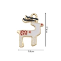 Cartoon reindeer enamel pendant charm in white and gold colors for DIY jewelry making - 2366 Cartoon Reindeer