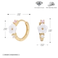 Dettaglio orecchini a fiore con dimensioni e marchio di certificazione argento 925 - Argento 925 / Argento 925 Placcato Oro Tipo 1