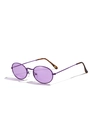 Gafas de sol ovaladas de metal púrpura con puntas de patillas de carey - Montura Violeta / Lentes Violetas