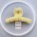 Grande pince à cheveux en peluche jaune pâle de 14cm avec fausse fourrure de lapin - 9# Peluche Jaune Clair 14CM