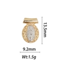 Religious pendant in gold and silver finish measuring 13.5mm x 9.2mm for DIY necklaces - DZ-1147-Gold Edge Silver Mary C