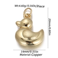 Exquisite golden copper duck charm pendant for DIY bracelets and necklaces jewelry - Gold Little Duck Charm (CX162-3)