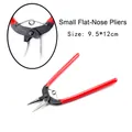 Close-up of small flat-nose pliers with red handles and return spring for jewelry DIY - Flat Nose Pliers (Small)