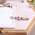 Handmade hair clip with natural amethyst and citrine crystals on golden metal base - Lavender Amethyst + Gold Clip