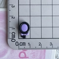 Detail of a dark black and purple heart charm with a bow on a metric measuring ruler - 06*Black Purple Makeup Mirror Mini