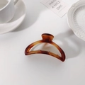Minimalist amber gradient hair claw clip in a stylish semi-circular resin design - Amber Semicircle Style(FJ240)