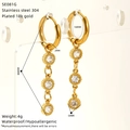 Tabella taglie dettagliata per orecchini a cerchio vintage dorati con nappe colorate 18k - Bianco (SE081G-01)