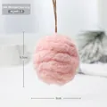 Rosa Filz-Bommel Anhänger, 6cm weicher Plüschball mit Hanfseil für Weihnachtsdekoration - Durchmesser 6cm/8.5g / Rosa