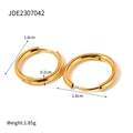 18K gold plated stainless steel heart hoop earrings with 1.6cm outer diameter - Round Shape (JDE2307042)