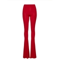 High-waisted flared trousers in bright red elastic fabric with vintage style - One Size / Red High Waist Flared Pants
