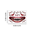 Halloween temporary tattoo sticker with bloody mouth and scar design for parties - Sharp Tusk Mouth and Skin Wound Style (BF-006)