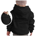 Sweat à capuche enfant noir surdimensionné avec citations motivantes et bords côtelés - 100cm / Noir 1
