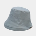 Détail du chapeau bob en coton bleu-gris clair avec couches de tissu asymétriques - M(56-58cm) / Vert menthe