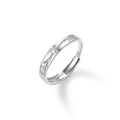 Silver 925 open ring with three star motifs and sparkling zircon stones for women - Adjustable Open / Men's Style (J0332)