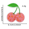 Detailed view of cherry embroidery patch showing 6.5cm x 6.1cm size and grid texture - Cherry Patch 6# (Disco Ball)