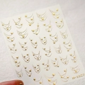 Starry sky gold foil nail stickers M-1027 with metallic stars and curved lines design - Gold Star Moon Style (M-1027)