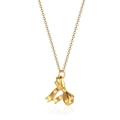 Collana minimalista in acciaio al titanio dorato con ciondolo a fiocco su una catena delicata - Lunghezza della catena 45+5cm / Oro