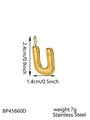 Detailed size specifications for a gold-plated letter U pendant made of stainless steel - Letter U Style (STAS-K263-47G-U) / Gold