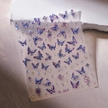 Autocollant ongles papillon violet holographique M-517 avec effet laser pailleté - Style Étoile Papillon (M-517)
