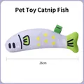 Extra großes 26 cm Katzenminze-Fischspielzeug aus Leinen in Blau und Grün für Katzen - Verbesserte Glockenversion / 26cm / Grau