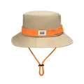 Cappello da sole kaki pieghevole con cinturino arancione regolabile e logo - Cachi