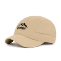 Short brim quick-dry beige baseball cap with mountain embroidery for outdoor sports - Khaki Mountain Embroidery (Khaki 2)