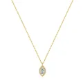 Elegante vergoldete S925 Sterlingsilber Halskette mit Marquise-Auge und Halo-Zirkonia - Gold