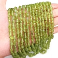 Handcrafted necklace featuring natural irregular green peridot gemstone stone beads - Peridot (4*6mm)