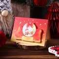 3D pop-up Christmas card with Santa snow globe design and Merry Christmas greeting - Christmas Crystal Ball