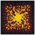 Polyester paisley bandana with dynamic red and yellow flame pattern on black base - 54*54CM / Flame Pattern
