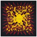 Polyester paisley bandana with dynamic red and yellow flame pattern on black base - 54*54CM / Polyester Flame