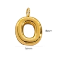 Letter O pendant in 14K gold plated stainless steel with a 3D puffed balloon design - Letter O