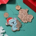 Christmas koala earrings with red Santa hat and gold glitter, 5.4cm festive jewelry - Koala Style (Light Green) (WEH3561)