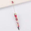 DIY plastic beaded ballpoint pen featuring elegant red and pink floral printed patterns - 37# Pattern (Floral)