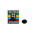 Cartoon black cat nurse enamel pin badge with medical uniform holding a syringe - Nurse Black Cat (CZ0851-2)