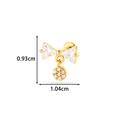 Gold bow earrings with triangle crystals and a pave-set round charm pendant - Gold Bow Round Charm (2622-7# Gold)
