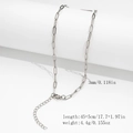3mm silver stainless steel paperclip chain necklace with lobster clasp and extension - 3.0mm Paperclip Chain - Silver