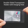 Waterproof transparent PVC card holder with a lanyard hole for bank and ID cards - Double-sided Transparent with Hole - Small 6.5*11cm