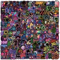 Close-up of waterproof neon graffiti stickers for laptops with vibrant cyberpunk patterns - 200 Sheets Neon (Light 5+6+7+8 Mix)