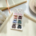 Set of 6 mini matte bow hair clips in assorted colors on display card for women - Bowknot B 2.3cm