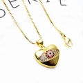 Macro shot of gold-plated heart pendant with zircon evil eye on a classic box chain - Evil Eye Heart-Gold (with Necklace)