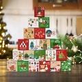 Calendario dell'Avvento 24 giorni con scatole regalo rosse e verdi per il Natale - Set scatola a sorpresa conto alla rovescia di Natale (S690) / Set da 24 pezzi