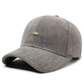 Gorra de béisbol gris con diseño de espiga y logotipo metálico dorado ollo al frente - Ajustable / Gris