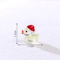 Miniature 1.7cm resin Christmas duck in glittery yellow with a tiny red festive hat - Glitter Light Yellow