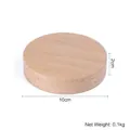 Solid wood cylindrical jewelry display base with 10cm diameter and natural grain finish - Round Base Plate (Beech Wood)