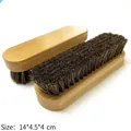 Spazzola per scarpe in legno di faggio con setole in crine, misura 14x4,5x4 cm - Spazzola in crine di cavallo in legno di faggio (B-140)