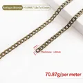 Catena piatta a maglia barbazzale in bronzo antico per borse a tracolla, 10x7mm - H10NK-1.8x7x10mm / Bronzo