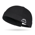 Black docker hat with mountain peak embroidery and fashion lettering in a trendy hip-hop style - Black / Adjustable (55-60cm)