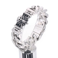 Pulsera gótica de acero inoxidable 316L con grabado de calavera y cadena de eslabones - Estilo de Cadena Cubana de Cabeza de Lobo (KB162584-KJX)